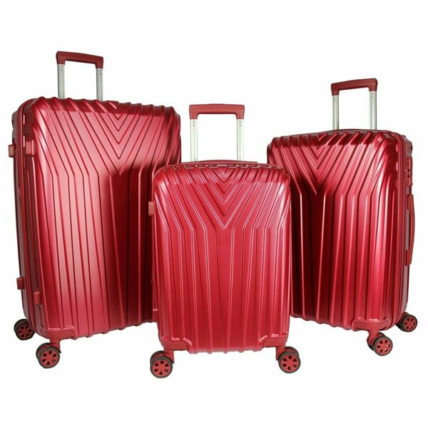 World Traveler Skyline Hardside Spinner Luggage Set, Burgundy - 3 Piece WT400-BURGUNDY